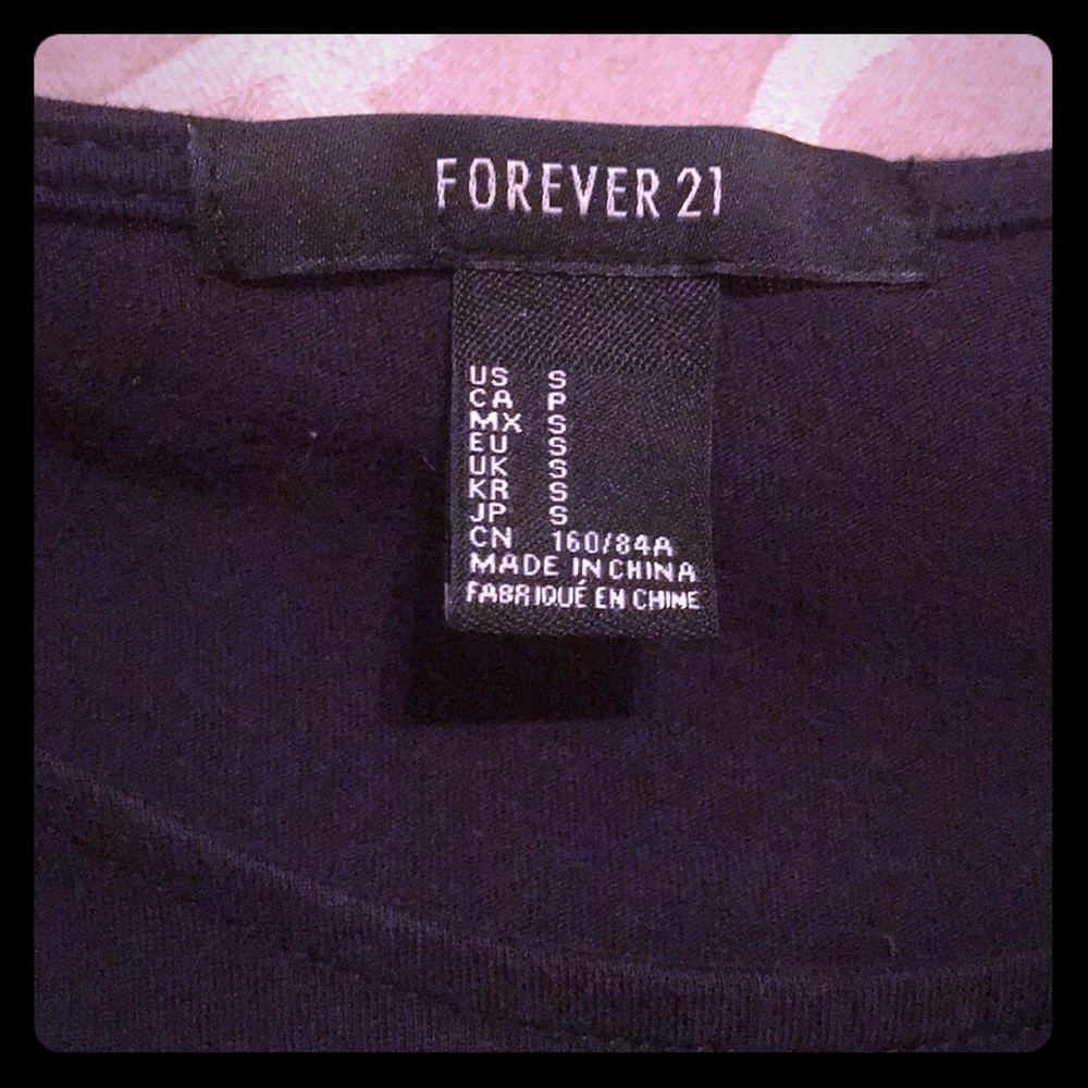 Beaded navy blue Forever 21 shirt - Picture 5 of 5